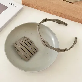 Dámská skládací protiskluzová čelenka morandi | čelenka, vlasový doplněk - Světle šedá