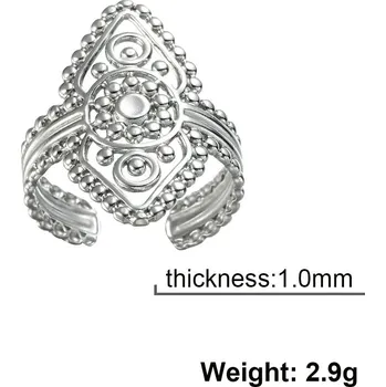 Prsten Nastavitelný prsten květ života mandala | dámský šperk - Barva oceli