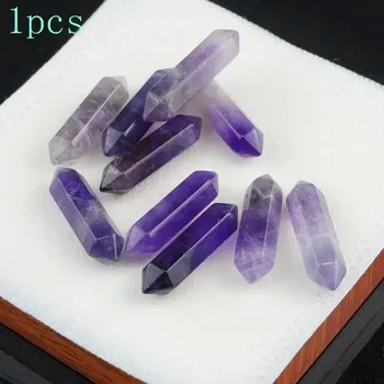 Přírodní kámen Hexagonální sloupek z přírodního kamene | ochranný krystal, meditační kámen 1 ks - Přírodní ametyst