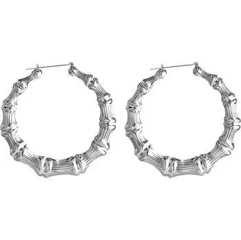 Náušnice Náušnice v bambusovém designu | výrazné náušnice, boho šperky - Stříbro ME907