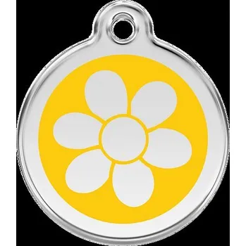 psí známka Známka Red Dingo - Květina - Žlutá velikost známky L - 37 mm