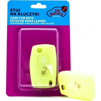 Neonově zelené silikonové pouzdro na klíče Citroen Peugeot - EPKC125 CARSAFETY
