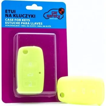 Neonové zelené silikonové pouzdro na klíče Volkswagen Škoda Seat - EPKC07 CARSAFETY