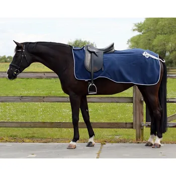 Deka pro koně QHP Deka bederní Ornament QHP, fleecová, blue/silver Délka zad: M