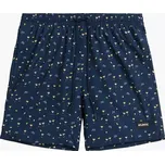 Tmavě modré pánské vzorované plavky Atlantic KMB-221 M-2XL Velikost: XL, Barva: Tmavě modrá