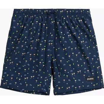 Pánské plavky Tmavě modré pánské vzorované plavky Atlantic KMB-221 M-2XL Velikost: XL, Barva: Tmavě modrá