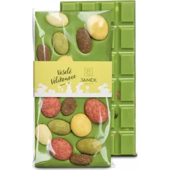 Čokoláda Čokoládovna Janek Zelená velikonoční čokoláda s vajíčky 115 g