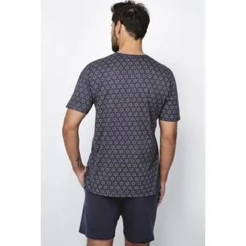 Pánské pyžamo Pánské pyžamo Italian Fashion Ricardo - krátké Tmavě modrá 2XL