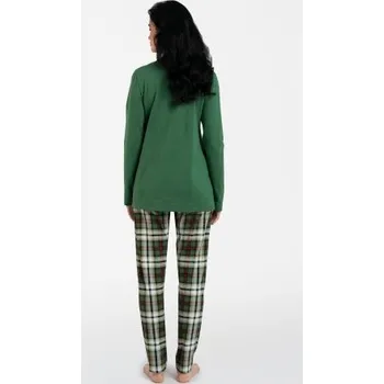 Dámské pyžamo Dámské pyžamo Italian Fashion Asama - dlouhé propínací Zelená S