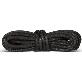 Tkaničky do bot Hrubé kulaté černé voskované šňůrky do bot 60cm