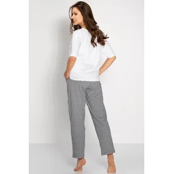 Dámské pyžamo Dámské pyžamo Momenti Per Me Alexandra - viskóza Bílo-černá XL