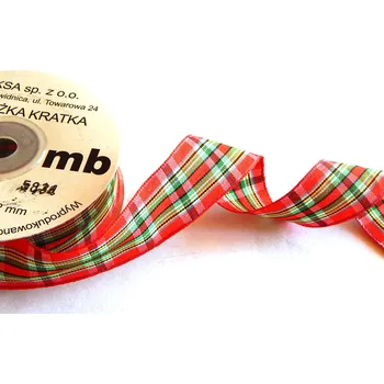 Stuha Stuha saténová károvaná, WK5834, šíře 38 mm/ balení 22 m