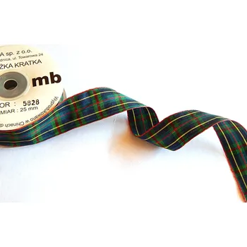 Stuha Stuha saténová károvaná, WK5828, šíře 25 mm/ balení 22 m