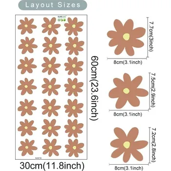 Samolepící dekorace Boho samolepky na zeď pro děti | Vinylové dekorace, květinové samolepky - SL3071B