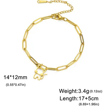 Náramek Cazador náramek s kočkou ocelový | dámský šperk - Řetízek na kancelářské sponky-G