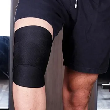 Fitness bandáže na kolena pro dřepy a posilování | Sportovní bandáže, Kolenní chrániče - černý , 180 x 8 cm