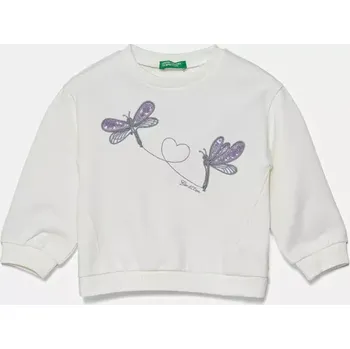 Chlapecká mikina Dětská bavlněná mikina United Colors of Benetton 3J70G10IY.P.Seasonal bílá 00X, vel. 116