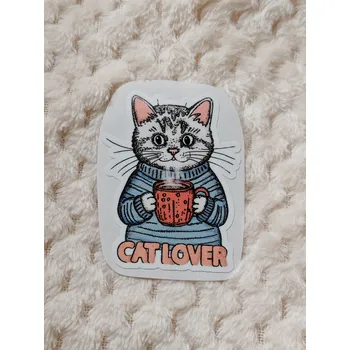 samolepka PVC samolepka - kocour s hrníčkem