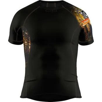 Pánské funkční triko krátký rukáv HUNTER černá Bamboo Ultra - Hnědá / 3XL