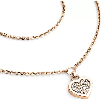 Náhrdelník Dámský náhrdelník přírodní diamant 0.096 ct G/SI srdce s brilianty 10881-NH01A-CV délka 45 cm