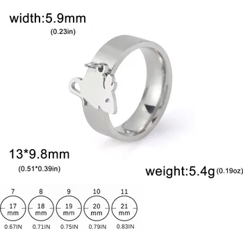 Prsten Ocelový prsten s motivem | dámský šperk - Myší ocel , 10