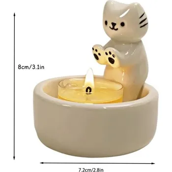 Svícen Roztomilý keramický zvířecí svícen na čajovou svíčku | svícen, dekorace - Typ 7