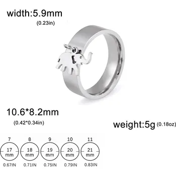 Prsten Ocelový prsten s motivem | dámský šperk - Sloní ocel , 11