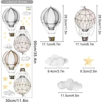 Samolepící dekorace Dětské samolepky na zeď- balónky a mraky | Samolepky na zeď, dětská dekorace - SL610B