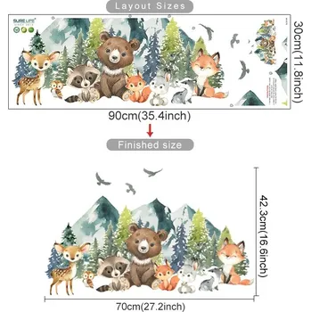 Samolepící dekorace Lesní zvířata samolepky na zeď | dětská dekorace, dětská nástěnná dekorace - SL3215A
