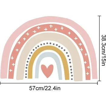 Samolepící dekorace Boho duha slunce a mraky na zeď | dětská dekorace, vinylová samolepka - SL683A