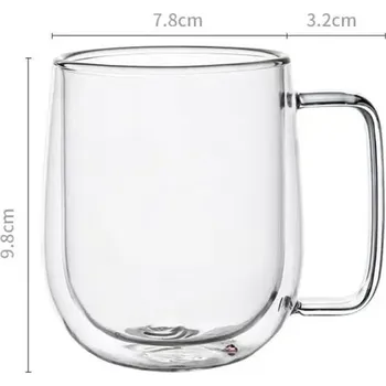 Skleněný hrnek borosilikátový dvoustěnný | kuchyňské nádobí - 250 ml