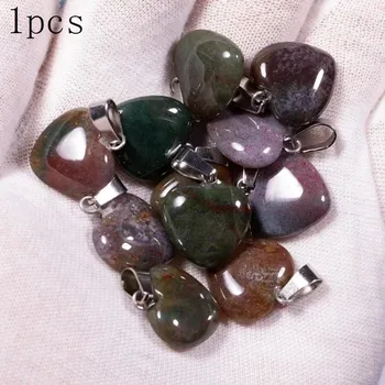 Přírodní krystal srdce | Minerální dekorace - Přírodní achát indický , 1ks 16x6mm