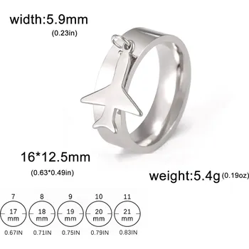 Prsten Ocelový prsten s motivem | dámský šperk - Letecká ocel , 8