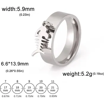 Prsten Ocelový prsten s motivem | dámský šperk - Ocel z rybí kosti , 10