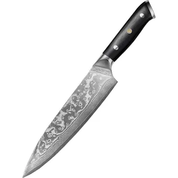 Kuchyňský nůž Šéfkuchařský damaškový nůž G10 8"