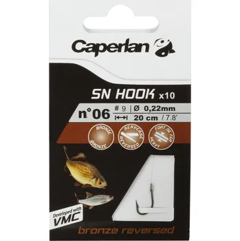 Rybářský háček CAPERLAN Háčky s návazcem na rybolov – Háček SN Hook s protihrotem bronzový 10