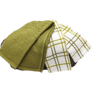 Utěrka Dekoratex Kostka 40 x 60 cm zelené/bílé 2 ks