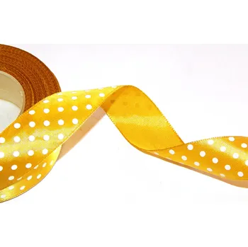 Stuha Stuha saténová s puntíkem, WSK6009, šíře 12 mm / balení 22 m