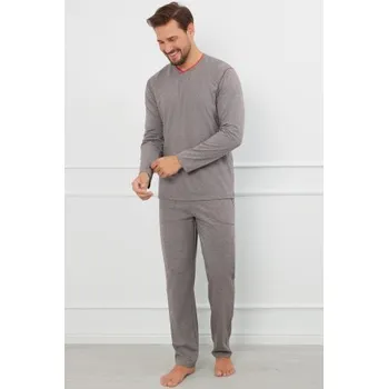 Pánské pyžamo Pánské pyžamo Italian Fashion Ludvík - bavlněné Šedá XL