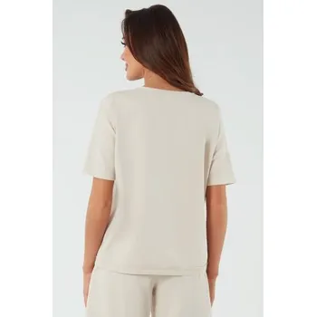 Blůza Italian Fashion Madri s krátkým rukávem Béžová XL