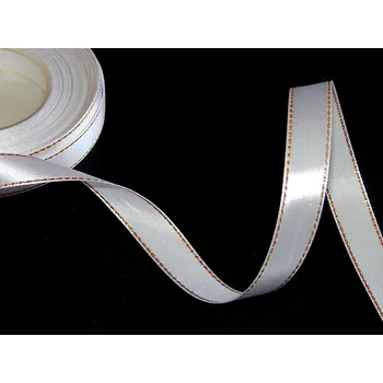 Stuha Stuha saténová s lurexem, WSO3002, šíře 12 mm, návin 22 m