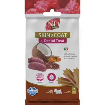 Pamlsek pro psa N&D QUINOA Dog Dental Snack Skin & Coat Venison Mini 60 g