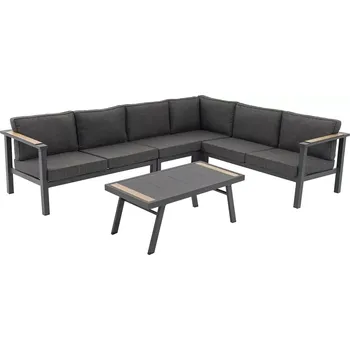 Zahradní sestava Zahradní 5 místná rohová sedací souprava BOULIA antracit