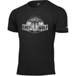 LASTING Pánské merino triko s tiskem FANG XL ČERNÁ
