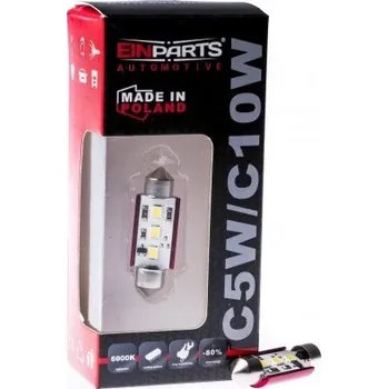 Přídavný světlomet LED žárovka CANBUS EPLP03 C10W 39MM 3SMD 2835 SAMSUNG - 1 kus EINPARTS AUTOMOTIVE