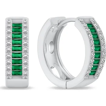 Náušnice Brilio Silver Třpytivé stříbrné kruhy se zirkony EA475WG + 2 měsíce na vrácení zboží