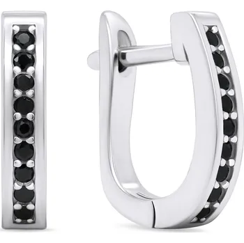 Náušnice Brilio Silver Krásné stříbrné náušnice s černými zirkony EA679WBC + 2 měsíce na vrácení zboží