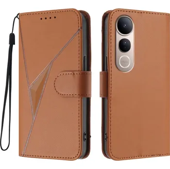 Pouzdro na mobilní telefon Triangles knížkové pouzdro na Vivo V50 Lite 4G/5G - hnědé