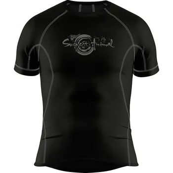 Pánské funkční triko krátký rukáv černá/šedá Bamboo Ultra - Šedá / XL