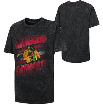 Chlapecké tričko Outerstuff Dětské tričko Chicago Blackhawks NHL Fresh Mindset Crew Nk Mineral Velikost: Dětské S (6 - 8 let)